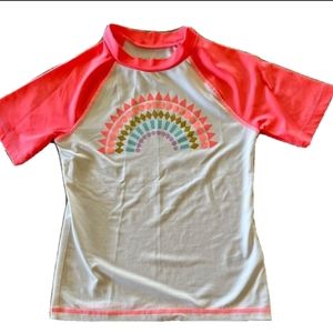 Cat & Jack Rash Guard Short Sleeve Swim Shirt Size Medium 7/8